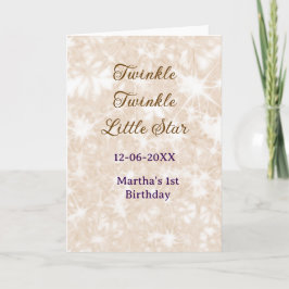 Tarjeta Brown glitter twinkle twinkle little star birthday