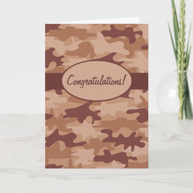 Tarjeta Brown Tan Camo Camouflage Felicitaciones Personali (Anverso)