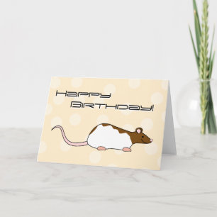 Tarjeta Brown y rata encapuchada blanca del mascota.