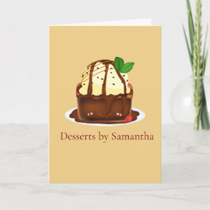Tarjeta Brownie de chocolate con helado de vainilla