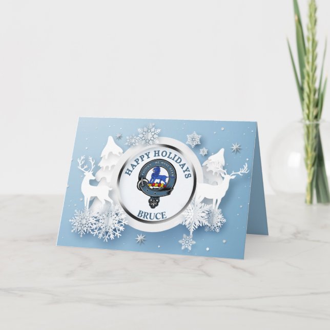 Tarjeta Bruce Clan Badge Happy Holidays (Anverso)