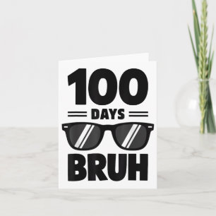 Tarjeta Bruh 100 Días De Niños Camisas Escolares 100 Días