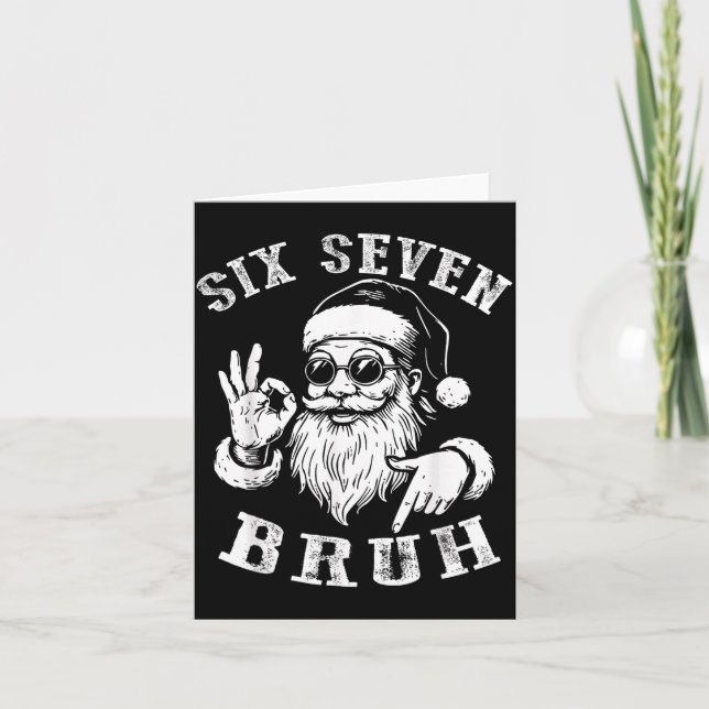 Tarjeta Bruh 67 Christmas Santa Six Seven 6 7 Boys Christm (Anverso)