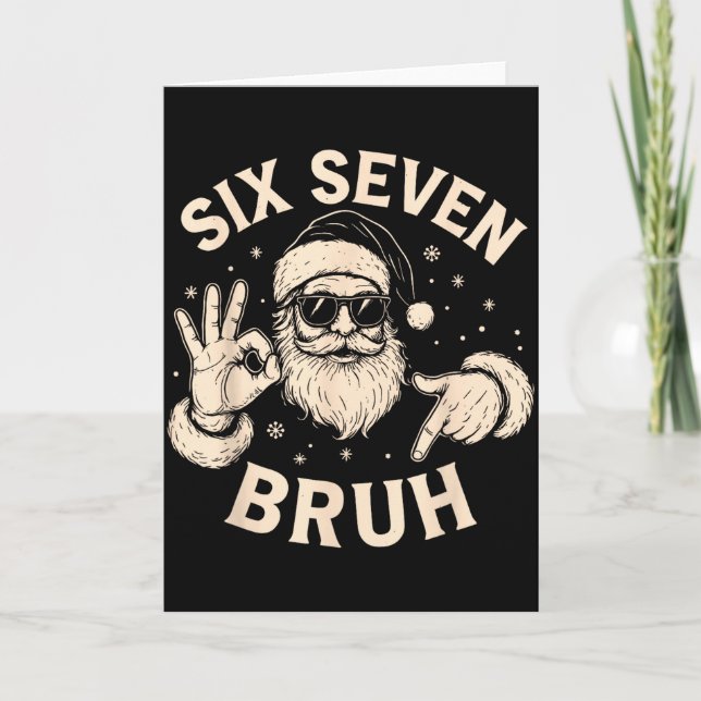 Tarjeta Bruh 67 Christmas Santa Six Seven 6 7 Boys Christm (Anverso)