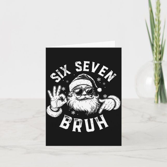 Tarjeta Bruh 67 Christmas Santa Six Seven 6 7 Boys Christm (Anverso)