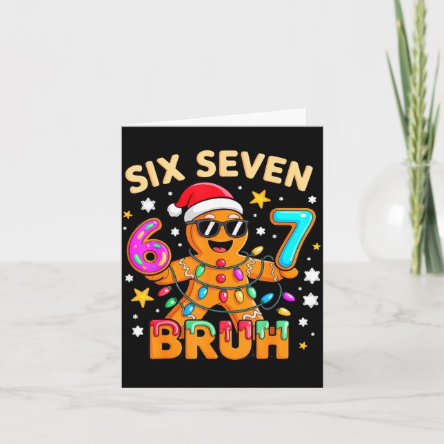Tarjeta Bruh 67 Christmas Six Seven Gingerbreadman Boys 6  (Anverso)