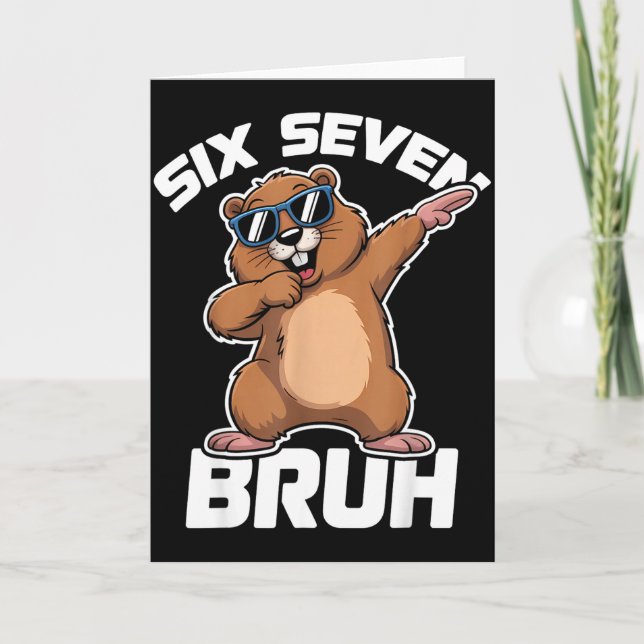 Tarjeta Bruh 67 divertido Groundhog 6-7 Meme Pijamas Niños (Anverso)