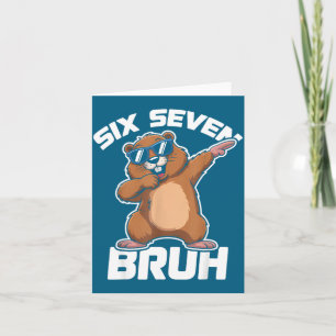Tarjeta Bruh 67 divertido marmota 6-7 Meme pijamas chicos