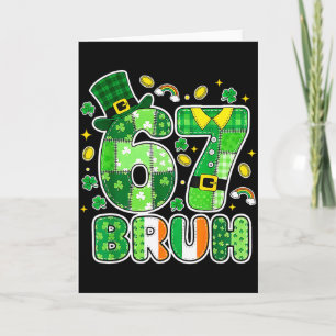 Tarjeta Bruh 67 Gráfico del Día de San Patricio con trébol