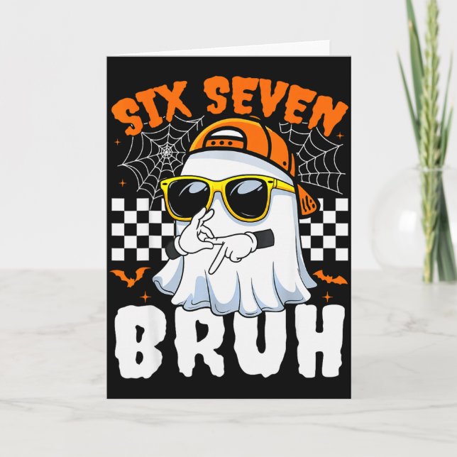 Tarjeta Bruh 67 Halloween Funny Six Seven Meme Brainrot Gh (Anverso)