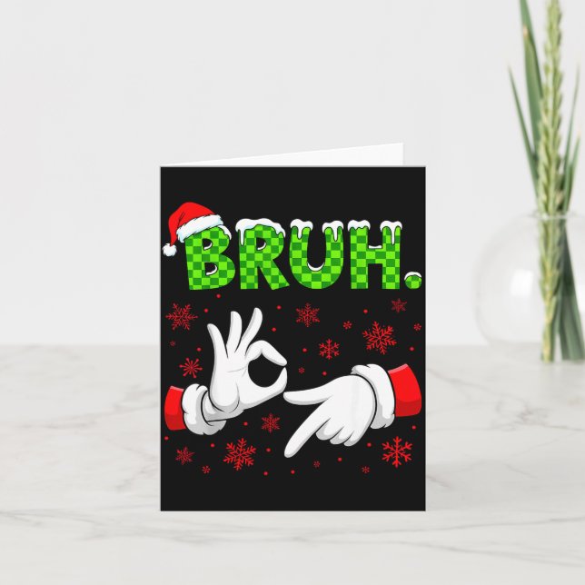 Tarjeta Bruh 67 Santa Hand Six Seven Meme Christmas Matchi (Anverso)