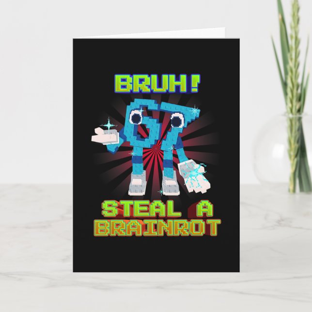 Tarjeta Bruh 67 Seis Siete 6-7 Meme Divertido De Brainrot  (Anverso)