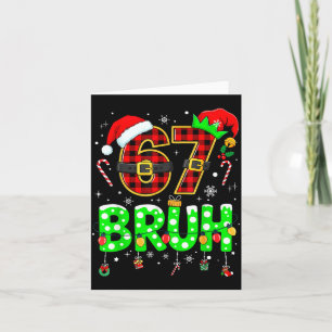 Tarjeta Bruh 67 Seis Siete 6 7 Meme Navidad Divertido Chic