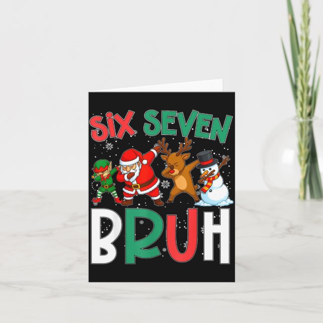 Tarjeta Bruh 67 Six Seven 6 7 Meme Gen Alpha Christmas Gen (Anverso)