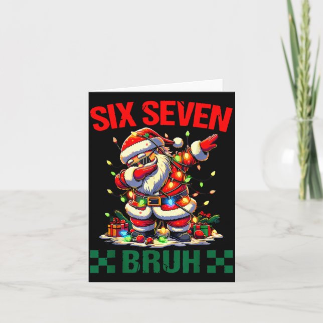 Tarjeta Bruh 67 Six Seven Funny Christmas Santa Claus 6 7  (Anverso)