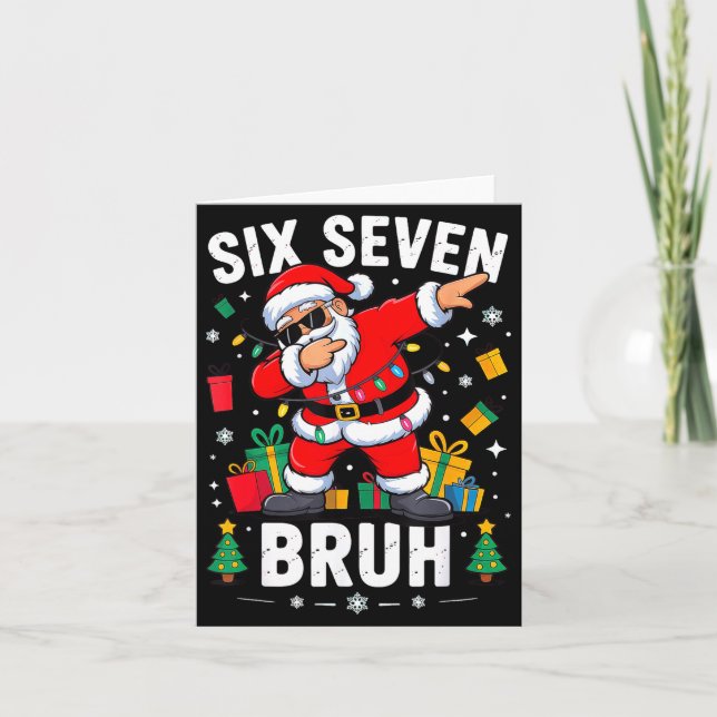 Tarjeta Bruh 67 Six Seven Santa Dabbing Christmas  (Anverso)