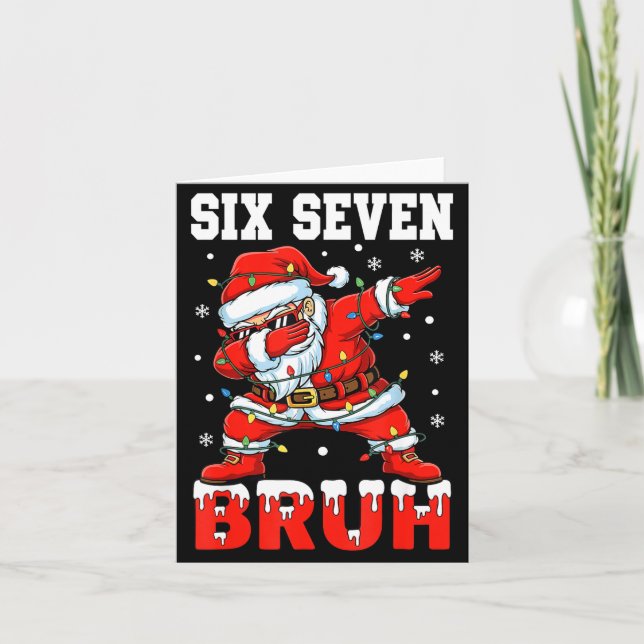 Tarjeta Bruh 67 Six Seven Santa Dabbing Christmas Men Boys (Anverso)