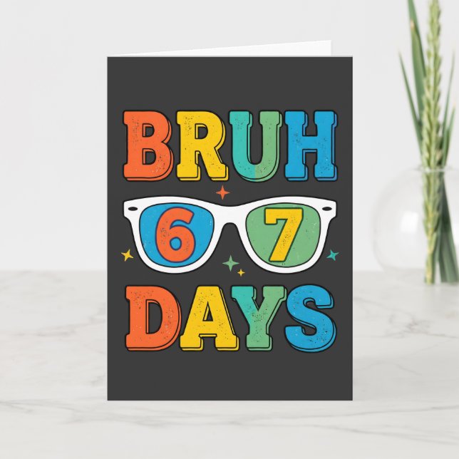 Tarjeta Bruh 6 7 Días Divertido Retro (Anverso)