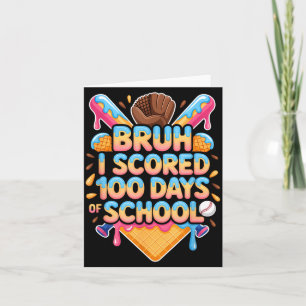 Tarjeta Bruh anoté 100 días de helado de béisbol escolar