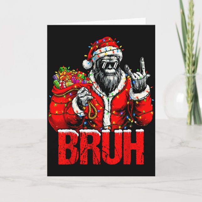 Tarjeta Bruh Bigfoot Christmas Funny Sasquatch Xmas For Me (Anverso)