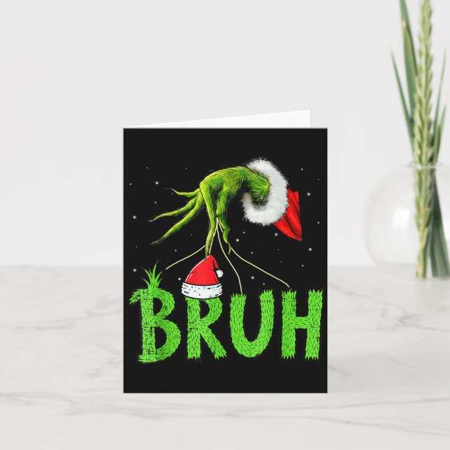 Tarjeta Bruh Christmas Kids Teens Boys Funny Christmas Hum (Anverso)