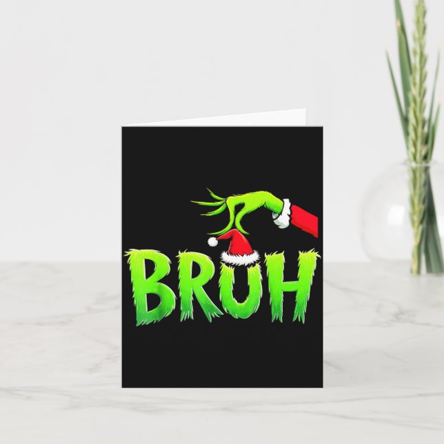 Tarjeta Bruh Christmas Shirt Kids Xmas Teens Boys Funny Ch (Anverso)