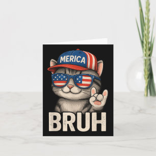 Tarjeta Bruh Cuarto 4 De Julio El Gato Cute Patrioti Estad