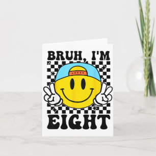 Tarjeta Bruh Cumplo 8 Años Cumpleaños Divertido Chicos Chi