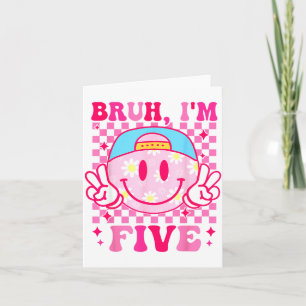Tarjeta Bruh Cumplo Cinco 5 Cumpleaños Niñas Groovy 5 Años
