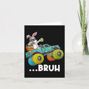 Tarjeta Bruh Dabbing Bunny Happy Easter Monster Truck Love