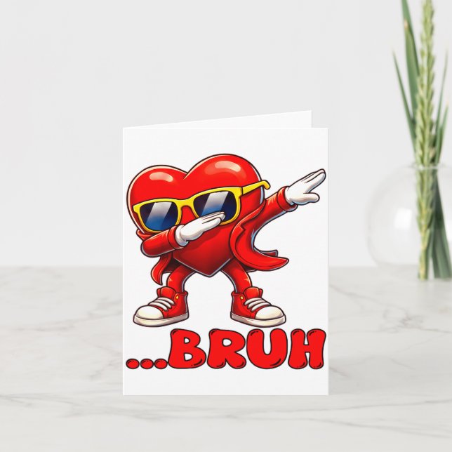 Tarjeta Bruh Dabbing Corazón Divertido Niños Chicos Hombre (Anverso)