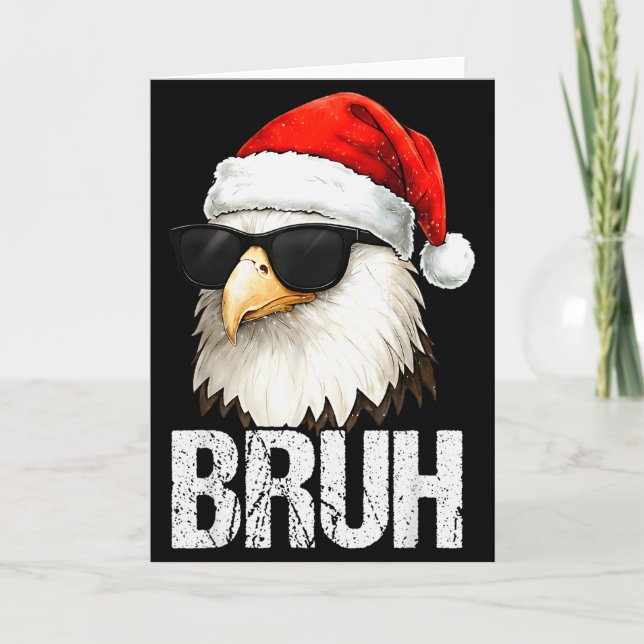 Tarjeta Bruh Eagle Christmas Funny Xmas For Mens Boys  (Anverso)