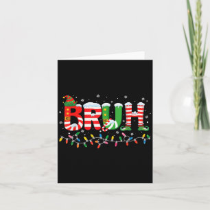 Tarjeta Bruh Elf Squad Feliz Navidad Luces Snowfla