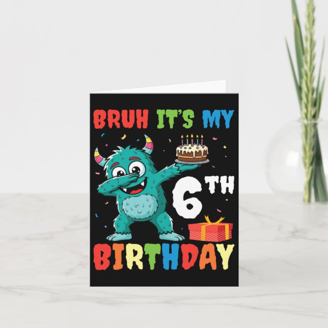 Tarjeta Bruh es mi sexto cumpleaños, el monstruo de Hallow (Anverso)