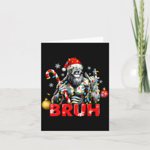 Tarjeta Bruh Feliz Navidad Vintage Bigfoot Rock On Navidad