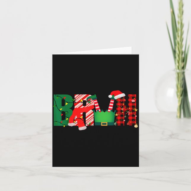 Tarjeta Bruh Funny Christmas For Kids Boys Bruh Xmas Light (Anverso)