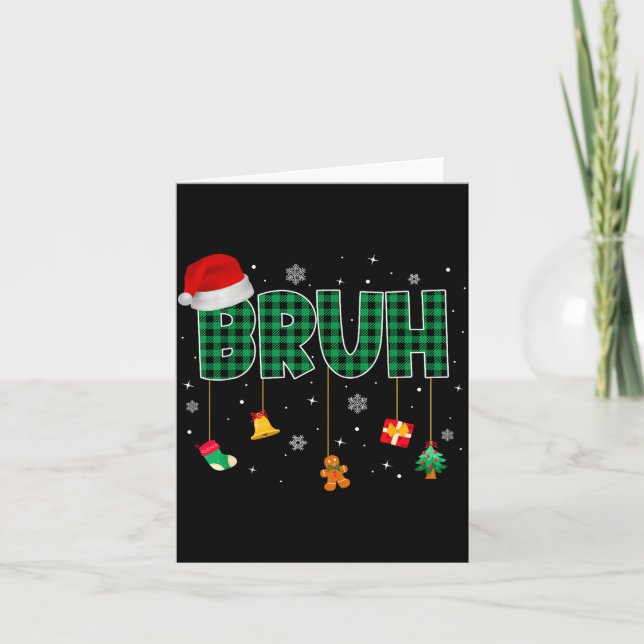 Tarjeta Bruh Funny Merry Christmas Xmas Family Pajama Men  (Anverso)