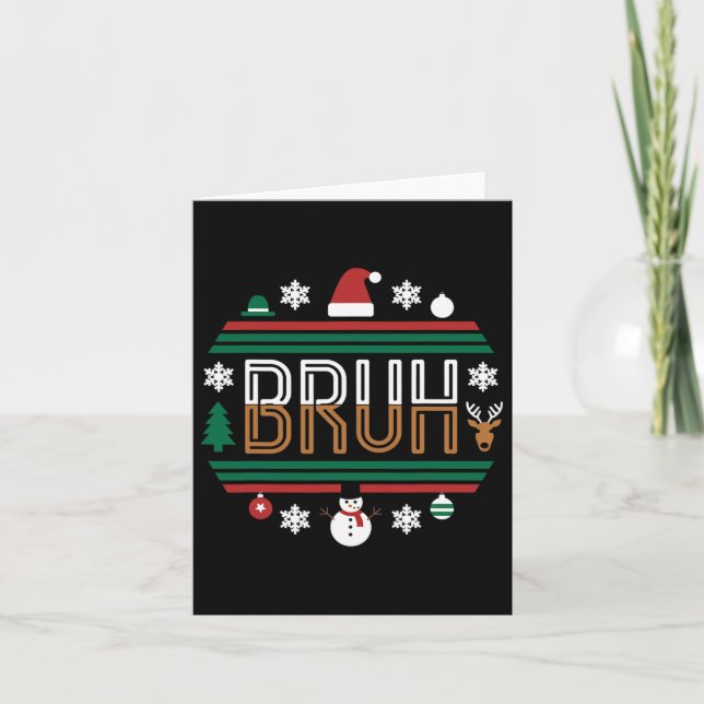 Tarjeta Bruh Funny Navidades Red Plaid Adolescentes Niños  (Anverso)