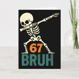 Tarjeta Bruh Halloween Meme Números Seis Sete Esqueleto Di