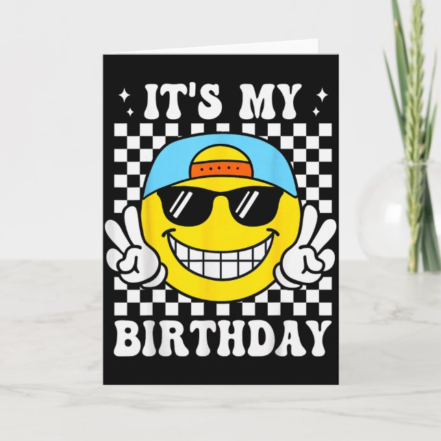 Tarjeta Bruh It's My Birthday Peace Sign Smile Birthday Fo (Anverso)