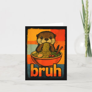 Tarjeta Bruh Nutria Comiendo Fideos Ramen Japoneses Hombre