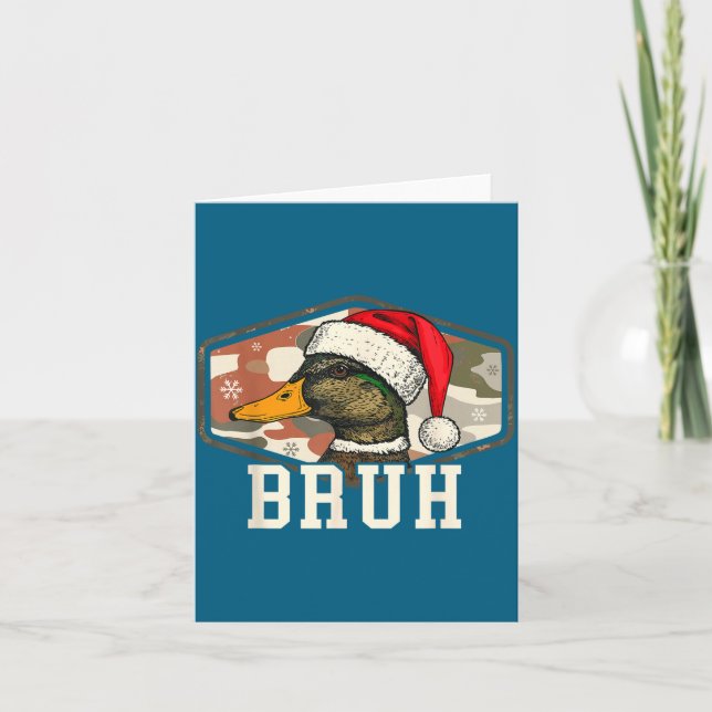 Tarjeta Bruh Santa Duck Hunting Camo Hat Men Women Kids Xm (Anverso)
