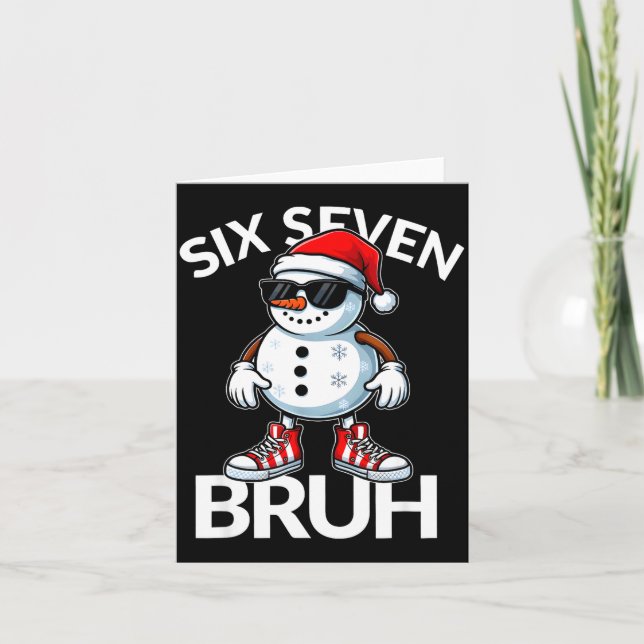 Tarjeta Bruh Six Seven 6 7 Meme Christmas Funny Xmas Mens  (Anverso)