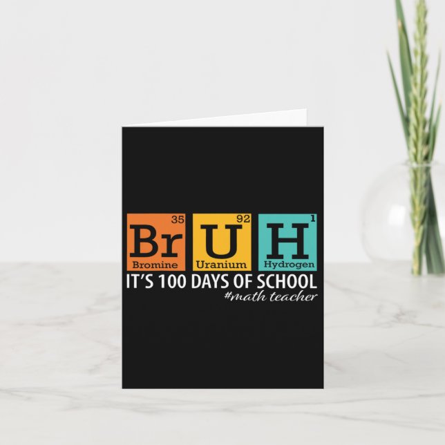 Tarjeta Bruh, son mis 100 días de profesor gracioso de mat (Anverso)