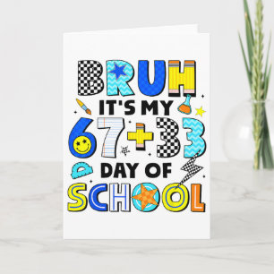 Tarjeta Bruh Son Mis 67+33 Días De Escuela A Cuadros Seis