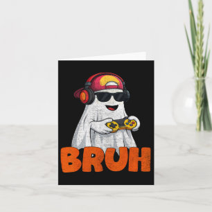 Tarjeta Bruh Spooky Boo Halloween Costueen Game Gaming Men