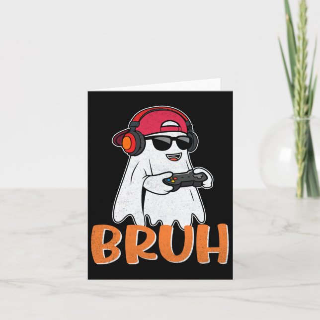 Tarjeta Bruh Spooky Boo Halloween Costume a los hombres de (Anverso)