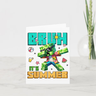 Tarjeta Bruh Su Verano Dabbing Gamer Boy Birday Video G