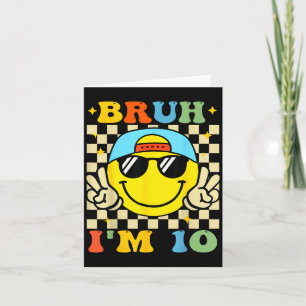 Tarjeta Bruh Tengo 10 Años Cumpleaños Azul Cumpleaños Niño