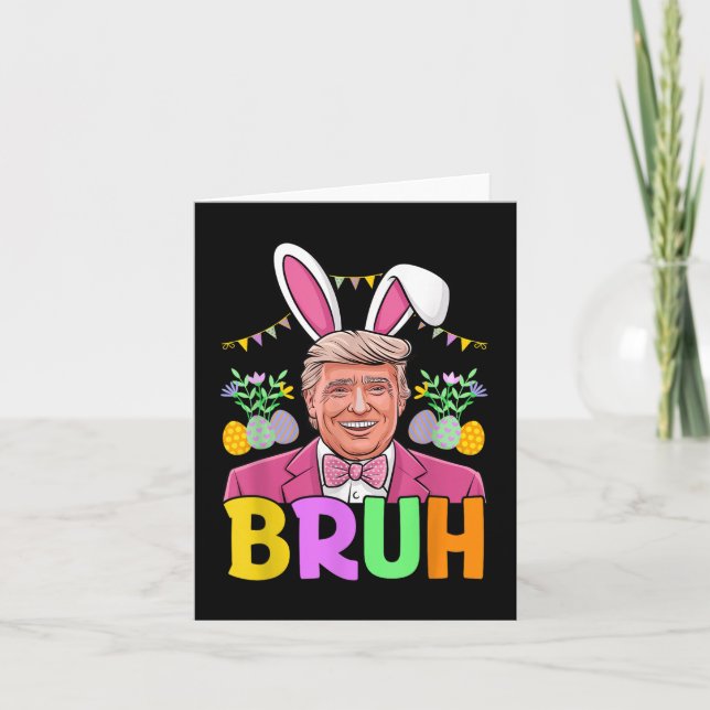 Tarjeta Bruh Trump Conejo Amante de Conejo Bruh Día de Pas (Anverso)